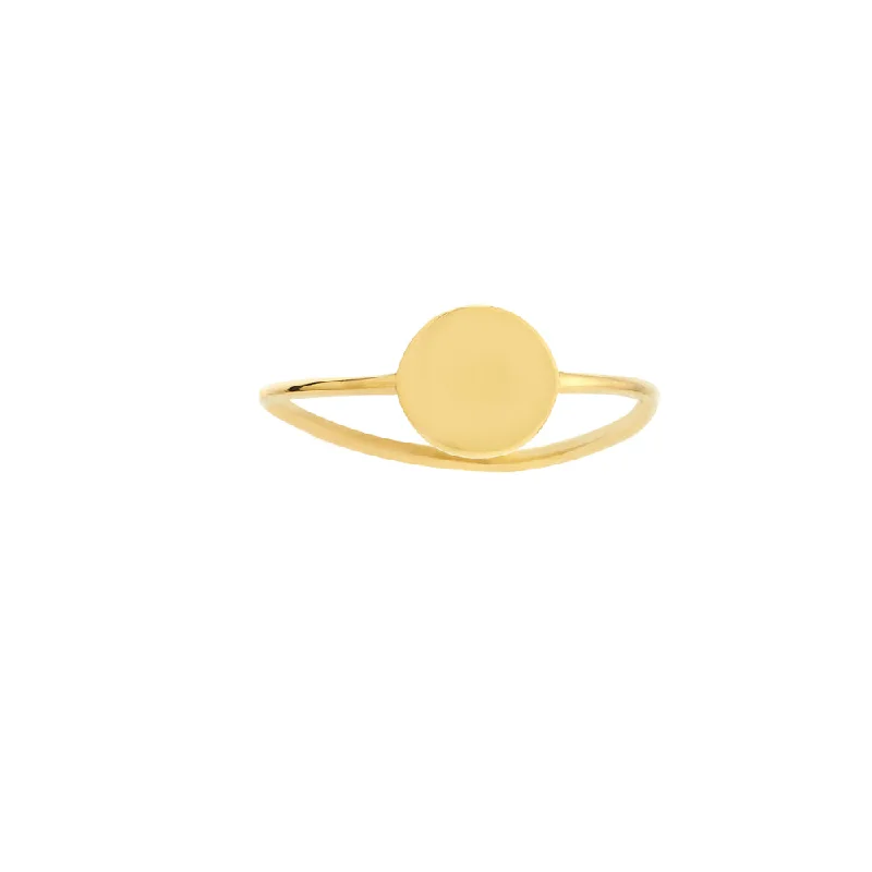 14k Engravable Disc Wire Ring