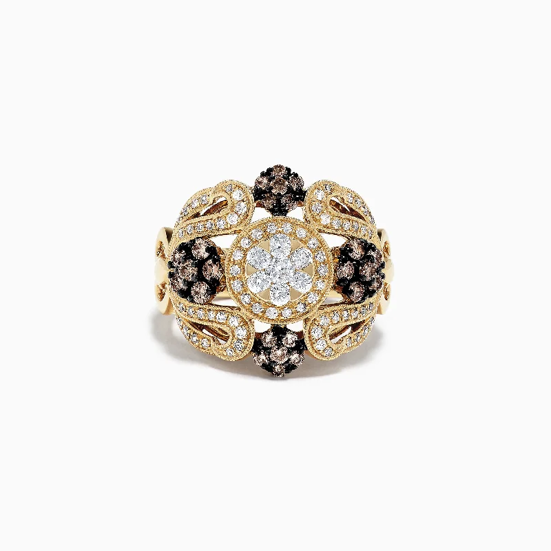 Buy More, Save More On Stunning Jewelry Designs 14K Yellow Gold Espresso and White Diamond Ring, 1.09 TCW Buy More, Save More On Stunning Jewelry Designs 14K Yellow Gold Espresso and White Diamond Ring, 1.09 TCW