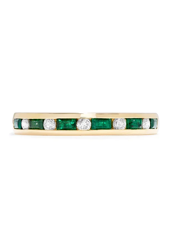 Brasilica 14K Yellow Gold Emerald and Diamond Channel-Set Ring, 0.66 TCW