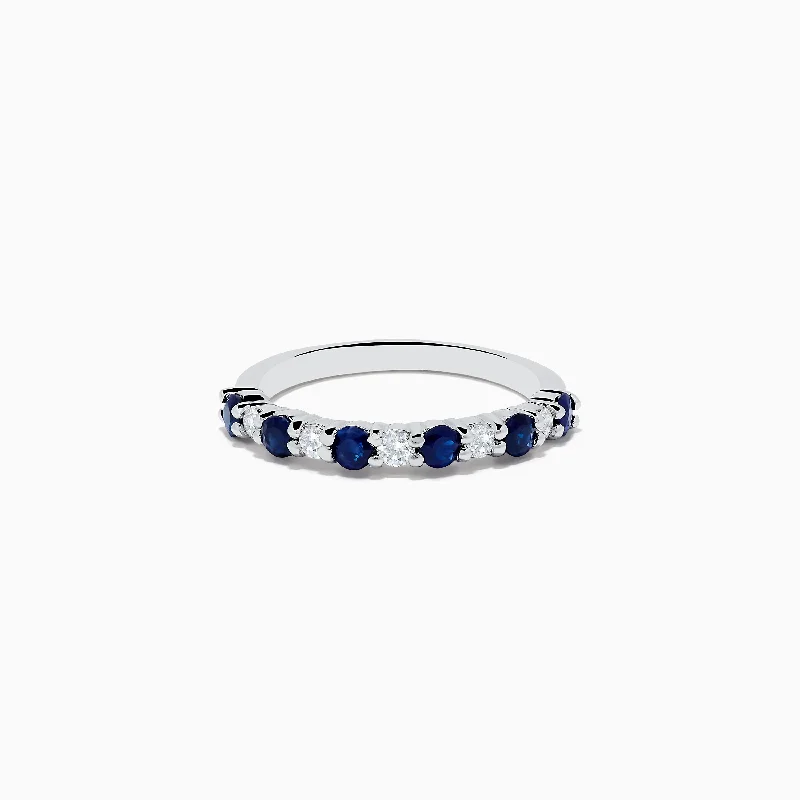 Gemma Blue Sapphire and Diamond Ring, 0.88 TCW