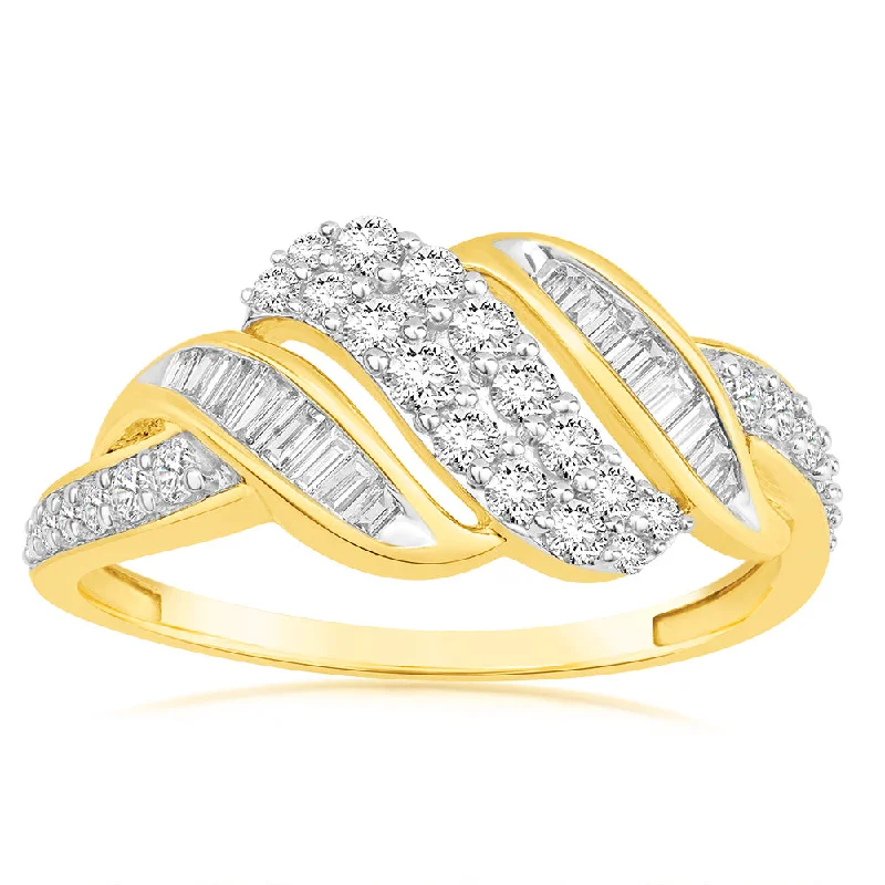 Luminesce Lab Grown 1/2 Carat Diamond Channel Set Ring in 9ct Yellow Gold