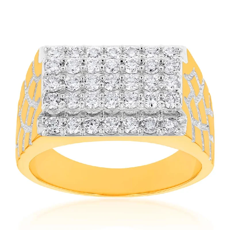 Luminesce Lab Grown 1.50 Carat Diamond Gents Ring in 9ct Yellow Gold