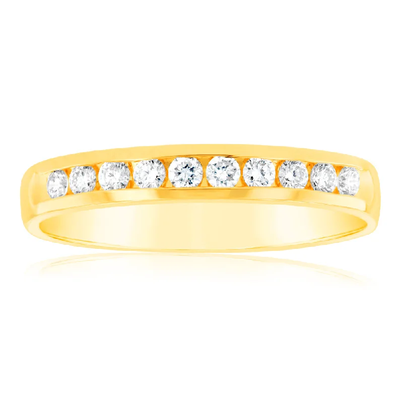 Luminesce Lab Grown Diamond 1/5 Carat Eternity Ring in 9ct Yellow Gold