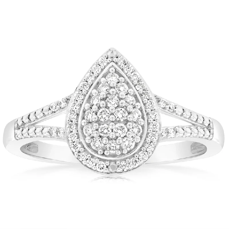 Luminesce Lab Grown Diamond Silver 1/4 Carat Dress Ring