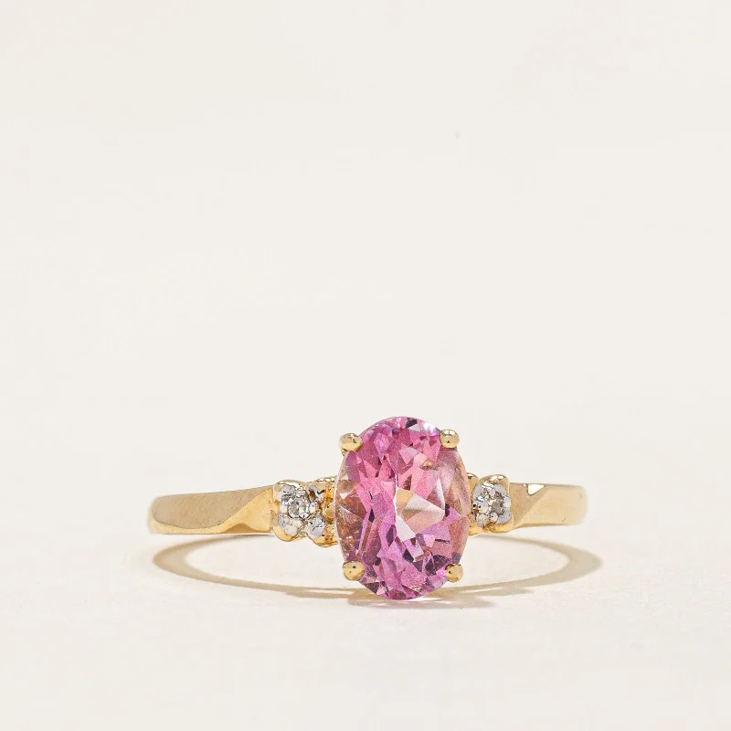 Pink Topaz & Diamond Ring | 1.60ct, 0.01ctw | SZ 7.25 |