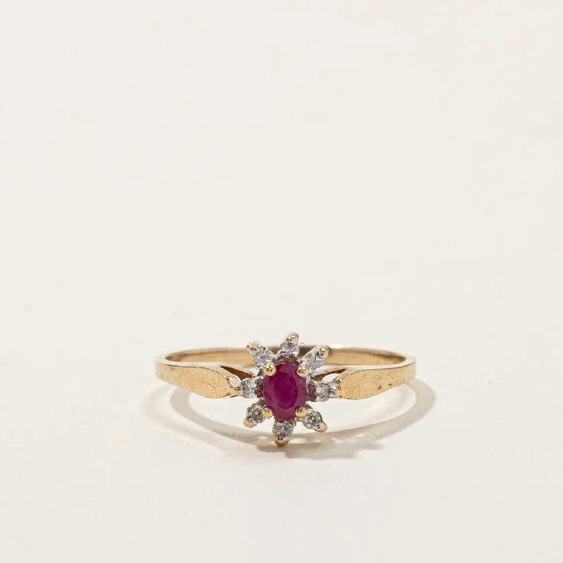 Ruby & Diamond Cocktail Ring | 0.22ct | 0.06ctw | SZ 7.25 |