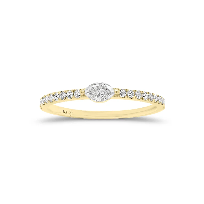 Affordable Gold-Plated Jewelry For Modern Fashion Marquise Diamond Petite Ring