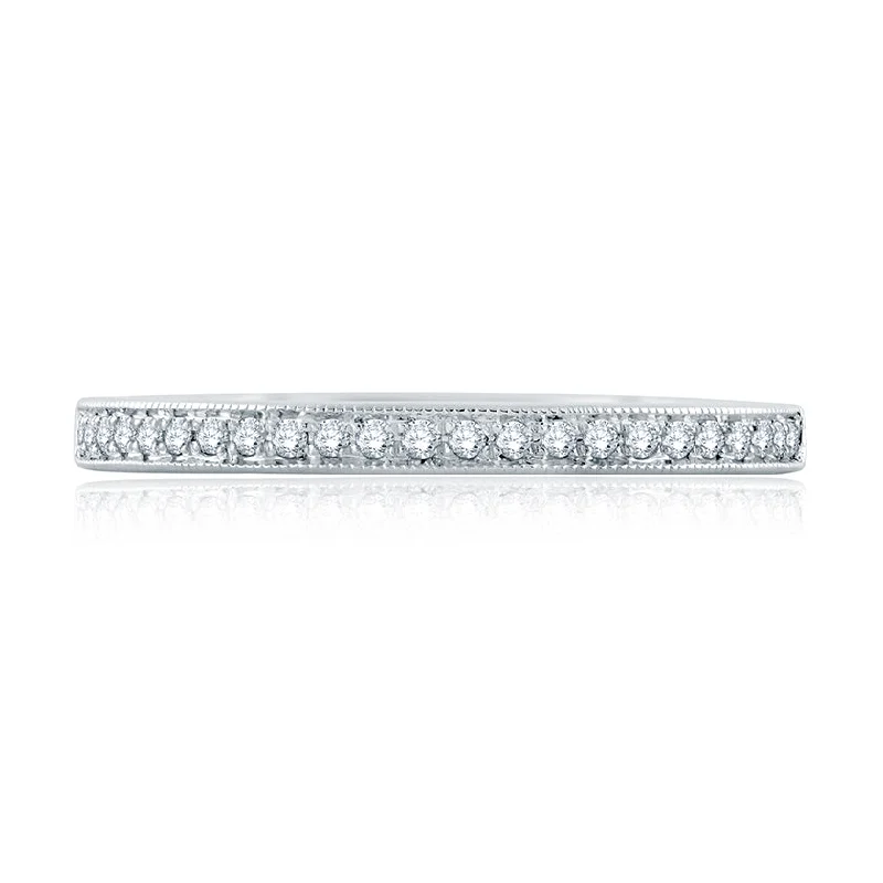 Luxury Jewelry Clearance – Shop Premium Styles Now A.Jaffe Milgrain Accent Diamond Quilted Wedding Band MR2191Q/12