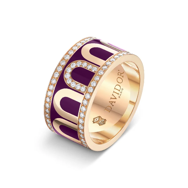 Shop Trending Jewelry With Exclusive Savings L'Arc de DAVIDOR Ring GM, 18k Rose Gold with Aubergine Lacquered Ceramic and Porta Diamonds Shop Trending Jewelry With Exclusive Savings L'Arc de DAVIDOR Ring GM, 18k Rose Gold with Aubergine Lacquered Ceramic and Porta Diamonds