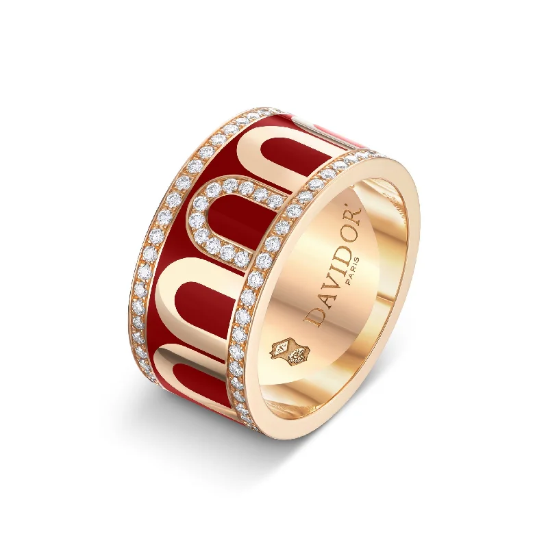 Luxury Jewelry Now At Special Promotional Rates L'Arc de DAVIDOR Ring GM, 18k Rose Gold with DAVIDOR Bordeaux Lacquered Ceramic and Porta Diamonds Luxury Jewelry Now At Special Promotional Rates L'Arc de DAVIDOR Ring GM, 18k Rose Gold with DAVIDOR Bordeaux Lacquered Ceramic and Porta Diamonds