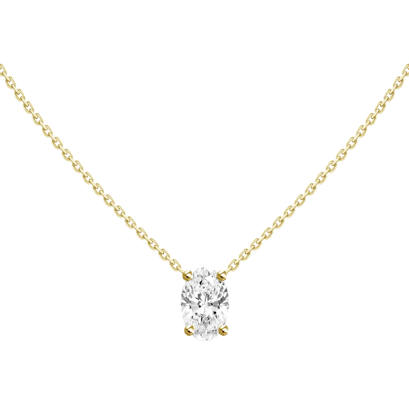 0.30ct Floating Oval Diamond Solitaire Necklace