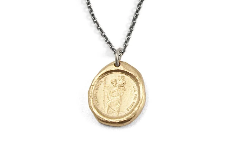 #064 - Necklace St. Christopher seal - GOLD