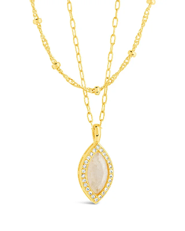 Calla CZ Layered Chain Necklace