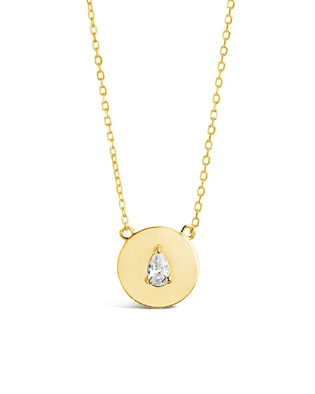 Cassie CZ Circle Pendant Necklace