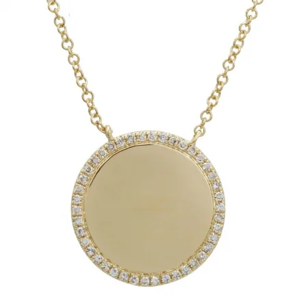 Diamond Outline Disc Necklace