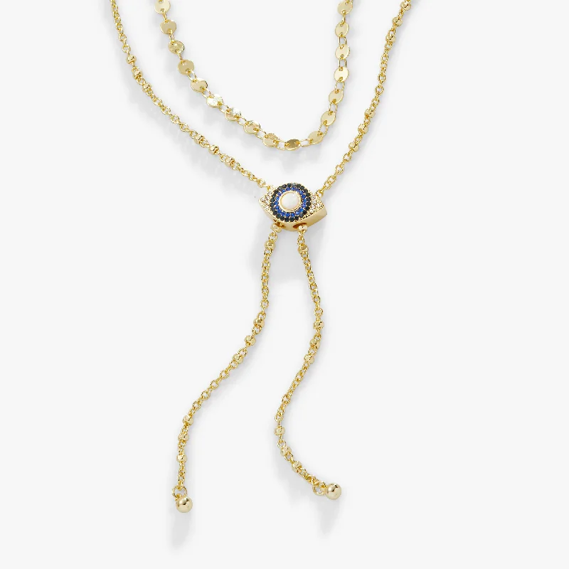 Clearance Sale On High-End Jewelry Collections Evil Eye Layered Bolo Necklace