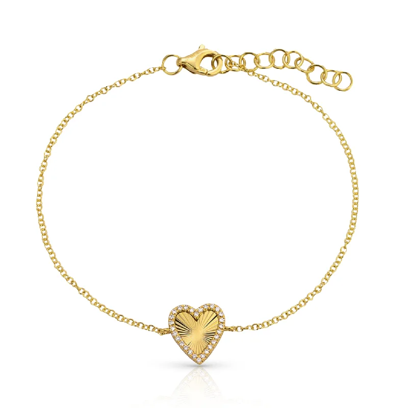 Holiday Jewelry Sale – Perfect Gifts At Great Prices Fluted Diamond Heart Bracelet