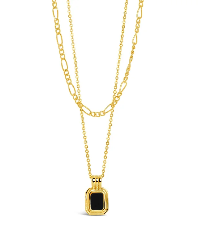 Lynn Enamel Tag Layered Necklace