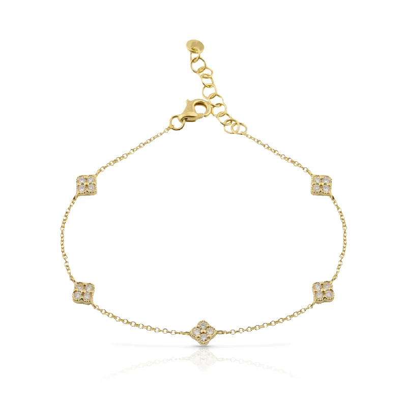 Shop Trending Jewelry With Exclusive Savings Multiple Diamond Clover Diamond Bracelet