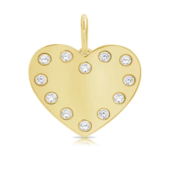 Segment Diamonds Heart Charm