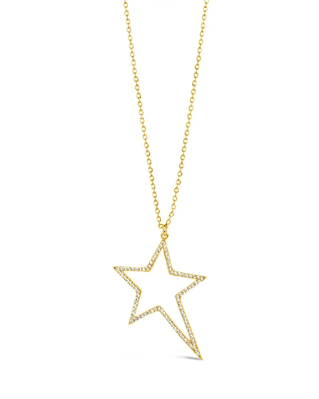 Shop Elegant Jewelry At Unbeatable Prices Statement CZ Star Outline Necklace