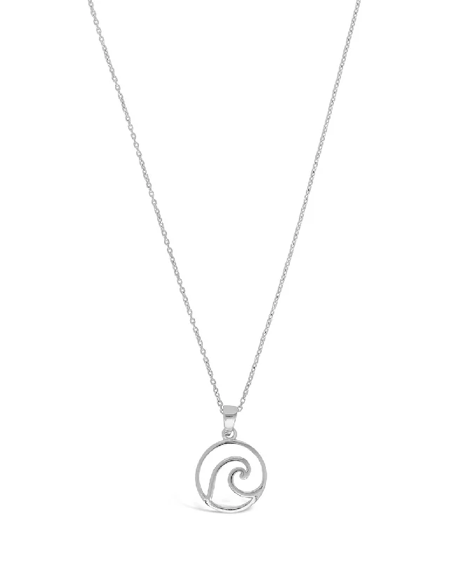 Sterling Silver Circle Wave Necklace