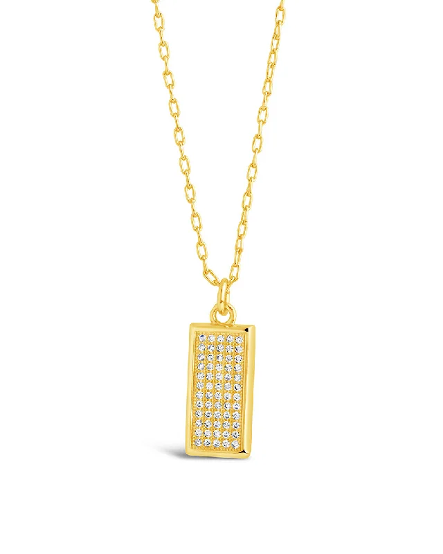 Vaylen CZ Rectangular Pendant Necklace