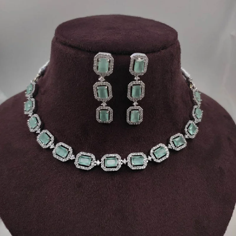 Dazzle With Discounts – Shop Jewelry On Sale Aamrapali Silver Plated American Diamond Necklace Set Dazzle With Discounts – Shop Jewelry On Sale Aamrapali Silver Plated American Diamond Necklace Set