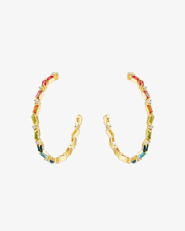 Amalfi Burst Vertical Rainbow Milli Hoops