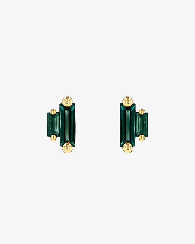 Amalfi Double Stack Green Envy Topaz Studs