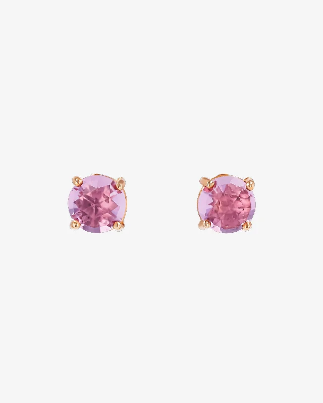 Amalfi Round Rose De France Studs