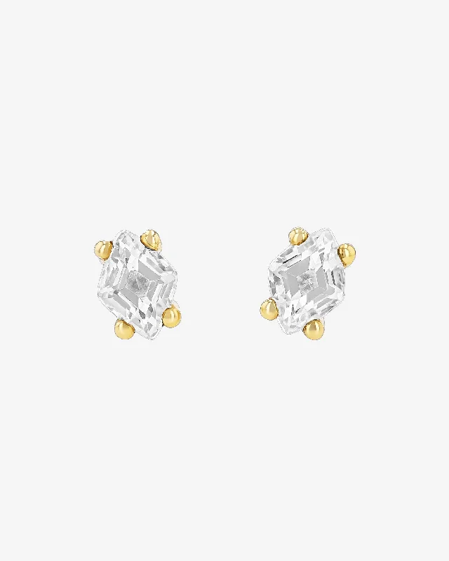 Amalfi Diamond Cut White Topaz Studs