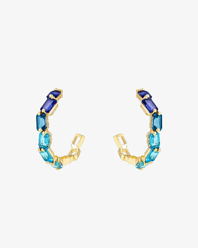 Ann Dark Blue Ombre Midi Hoops