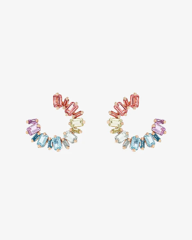 Ann Pastel Midi Sideways Hoops