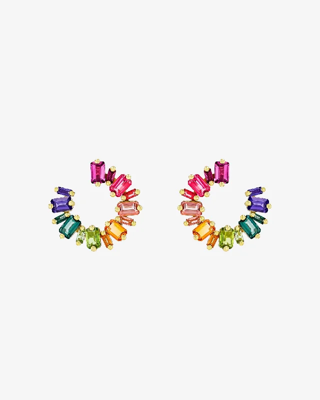 Ann Rainbow Midi Sideways Hoops