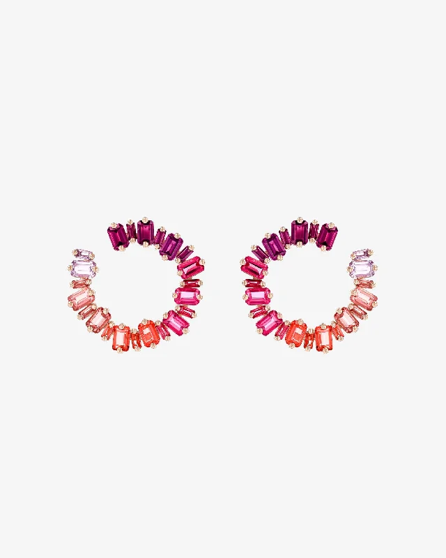 Ann Red Ombre Milli Sideways Hoops