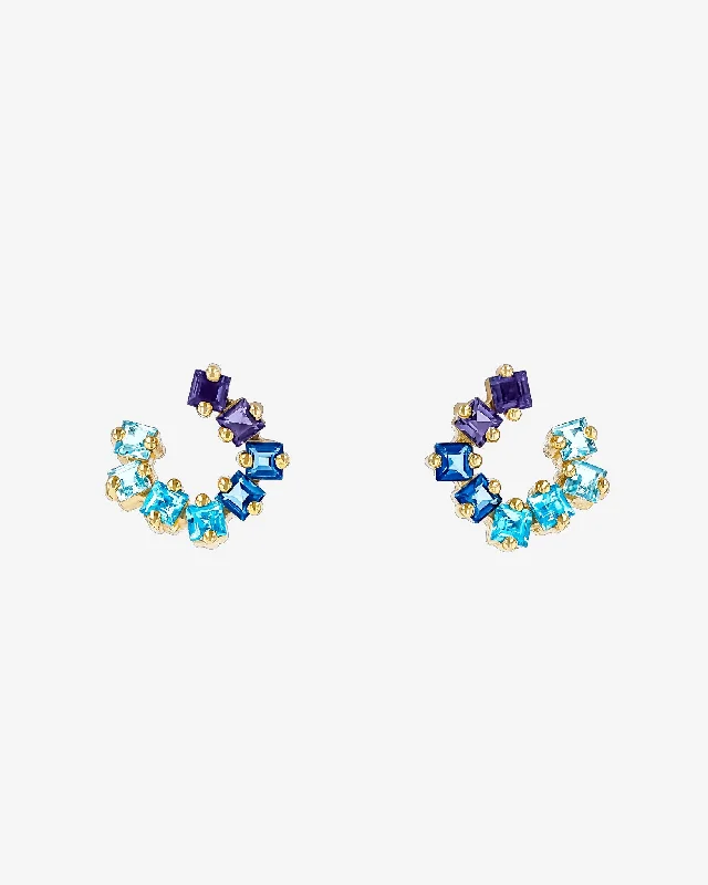 Cierra Blue Ombre Mini Sideways Hoops