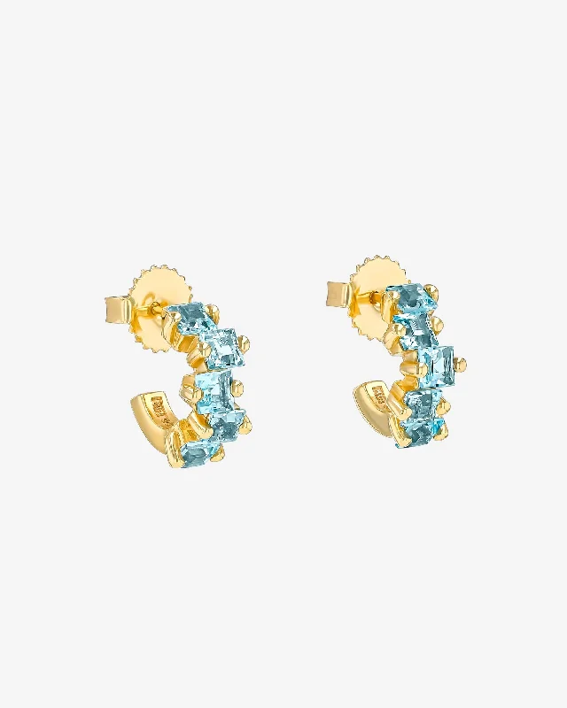 Cierra Blue Topaz Mini Hoops