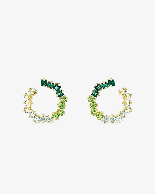 Cierra Green Ombre Midi Sideways Hoops