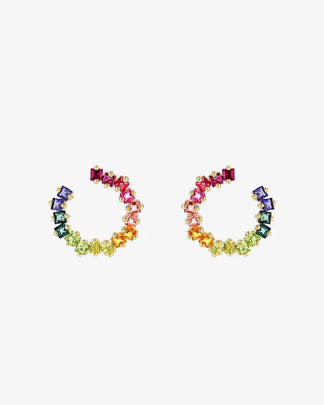 Cierra Rainbow Midi Sideways Hoops