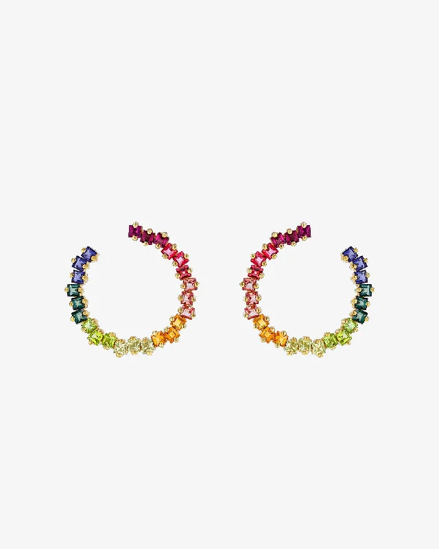 Cierra Rainbow Milli Sideways Hoops