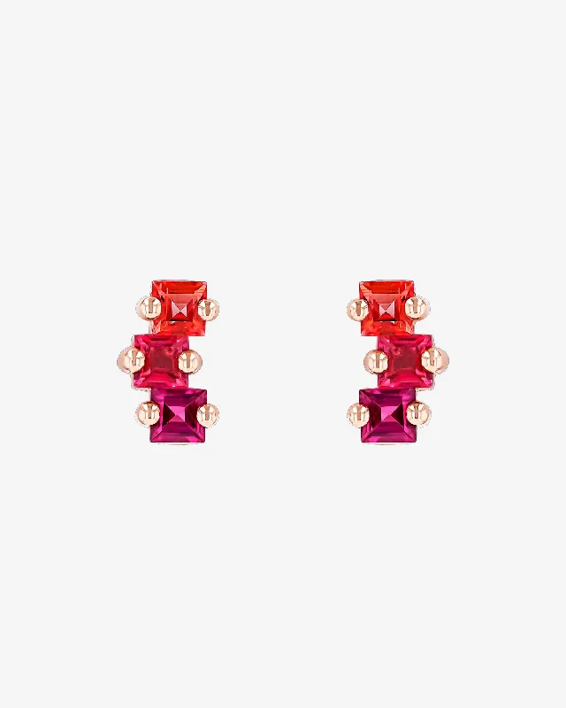 Cierra Red Ombre Midi Studs