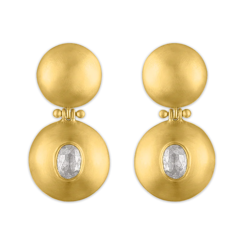 Diamond Double Dome Bulla Earrings