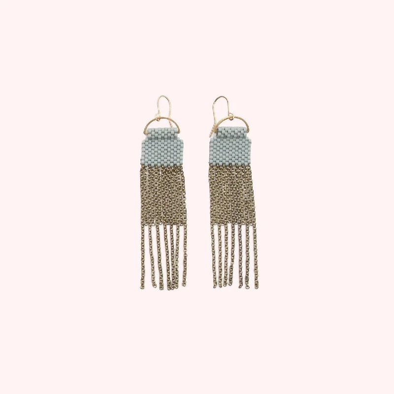 Curtain Earrings in Blue Grey