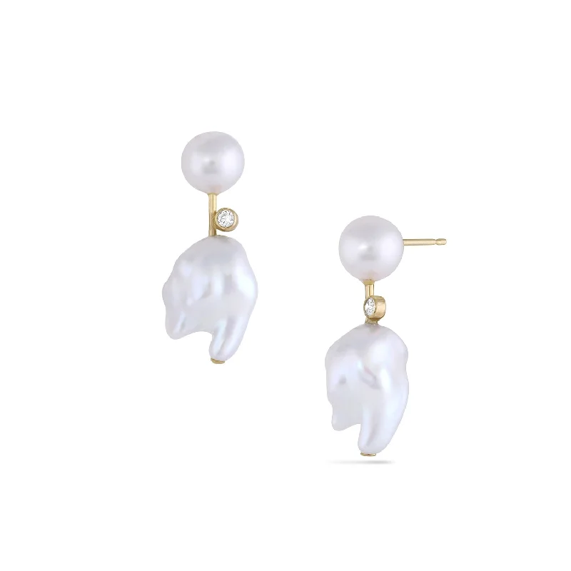 Diamond Mini Cloudbar Earrings