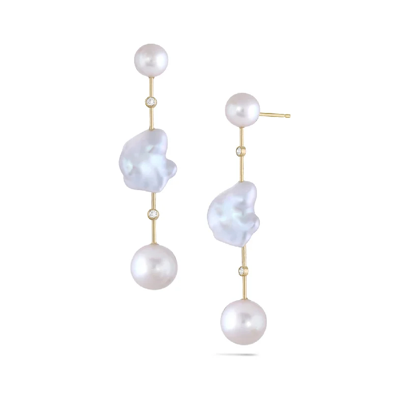 Diamond Round Cloudbar Earrings