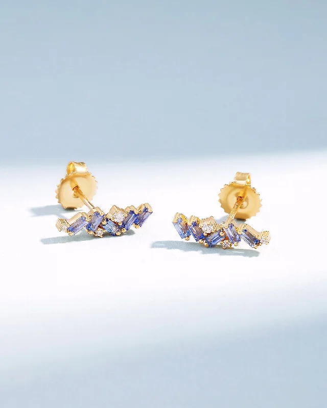 Frenzy Light Blue Sapphire Studs