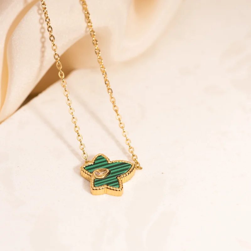 Huge Savings On Timeless Jewelry Collections Green & Gold Maple Necklace