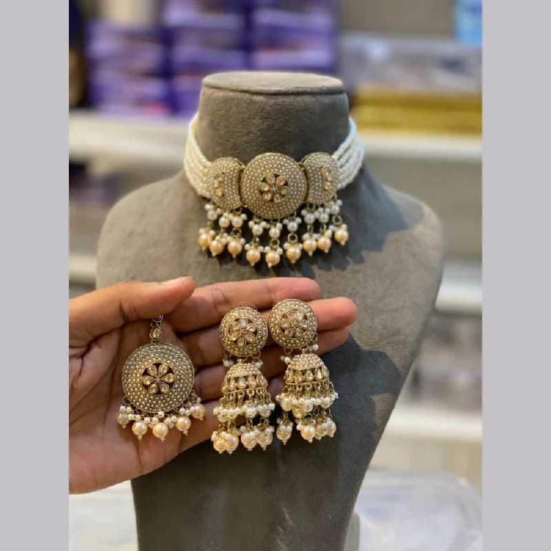 Elegant Jewelry, Exclusive Prices – Shop Now Hira Collections Gold Plated Crystal Stone And Pearls Choker Necklace Set Elegant Jewelry, Exclusive Prices – Shop Now Hira Collections Gold Plated Crystal Stone And Pearls Choker Necklace Set