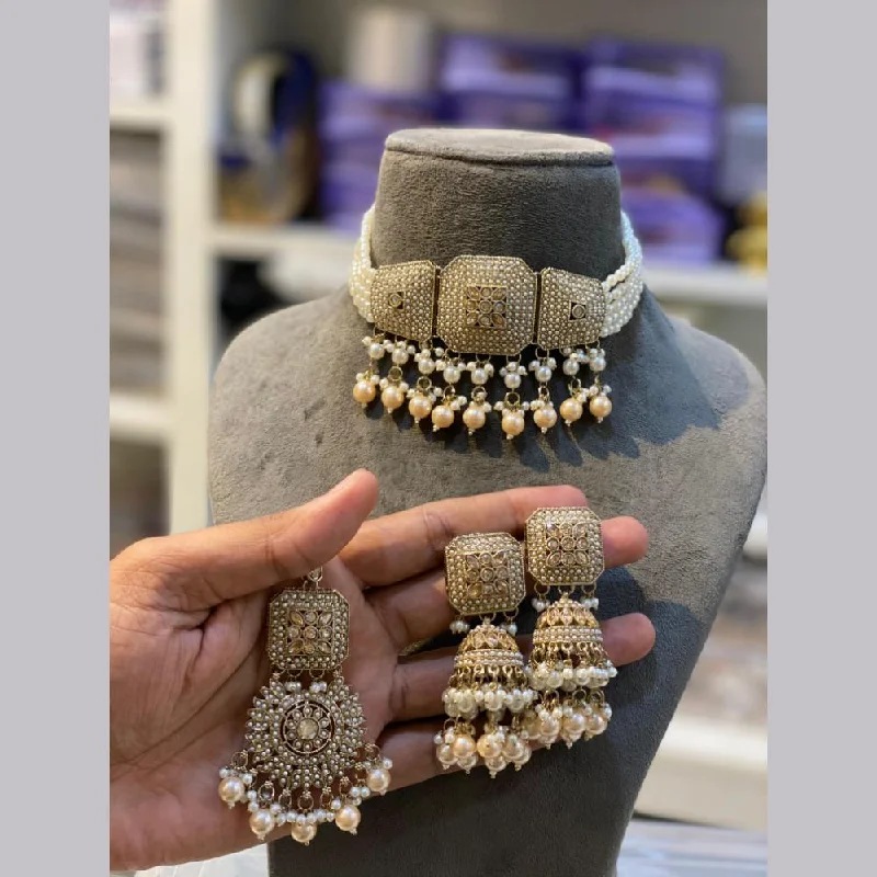 Handcrafted Jewelry Sale – Unique Designs At Low Prices Hira Collections Gold Plated Crystal Stone And Pearls Choker Necklace Set Handcrafted Jewelry Sale – Unique Designs At Low Prices Hira Collections Gold Plated Crystal Stone And Pearls Choker Necklace Set